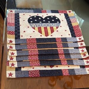 Patriotic Welcome Placemats Set of 6